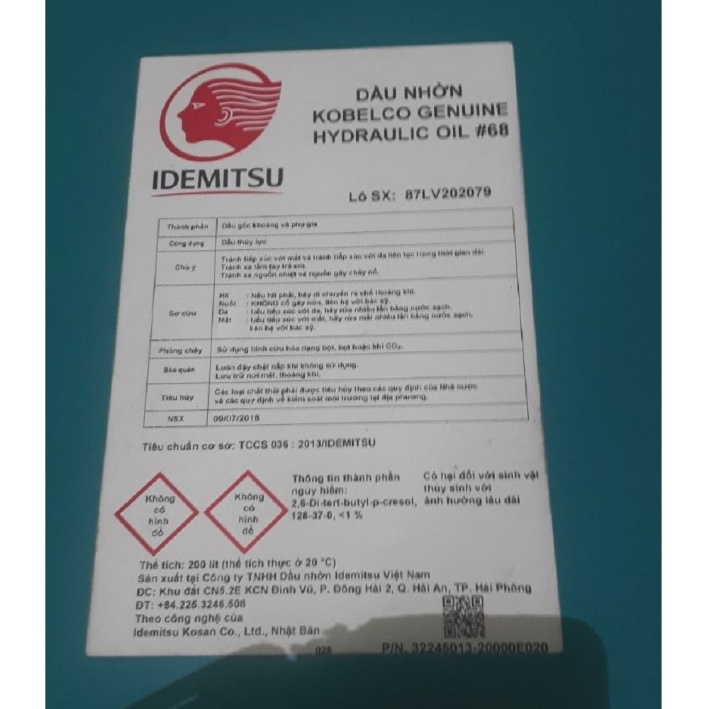 Dầu thủy lực cao cấp Không Kẽm Kobelco - Ảnh 2